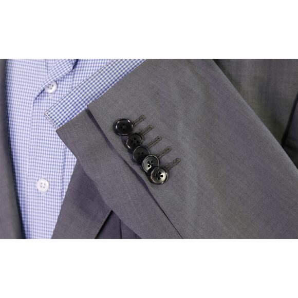 Duchamp London Men's Tailored Fit Solid Gray Wool Mohair 2-Btn Blazer 42L - Picture 6 of 10